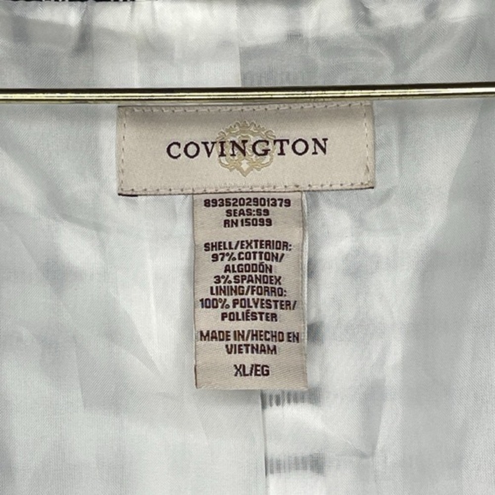 Covington Geometric Print‎ Jacket Black White Snap Belt Wrap Waist Women XL Chic - Picture 3 of 8